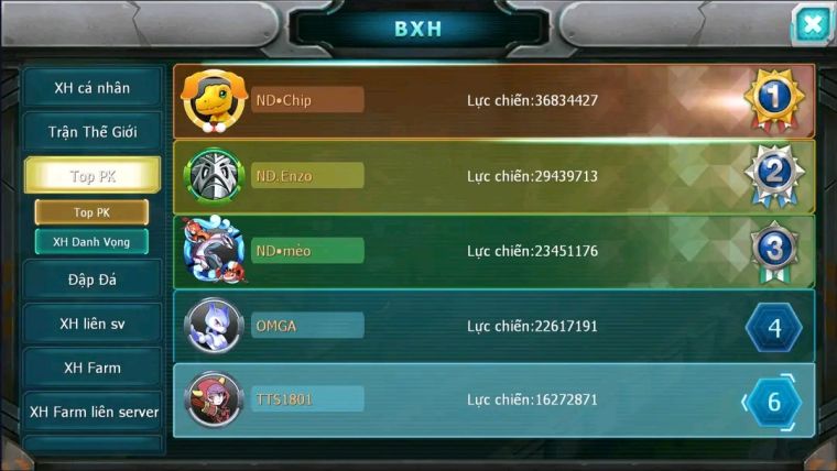 MÃ : #TTS1801 - SV1589 - V0 NGUYÊN ZIN-  TOP 6PK - HOOH BÁ CHỦ  QVLD BÁ CHỦ THẦN GIÓ BC  QUÁ NGON CHO AE ĐUA TOP