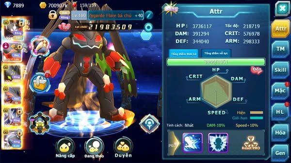 MÃ : #TTS1805 - SV1491 - TOP8 TÍCH LIÊN - 900 SAHCS- V15 - CẶP ZEVIL BÁ CHỦ LC SUPER KHỦNG- HÔH CH  DYNAMAX  3 TEAM NGỌT SỚT
