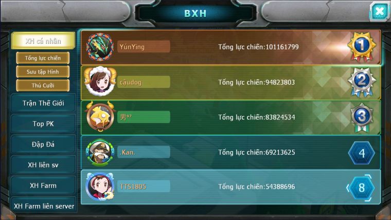 MÃ : #TTS1805 - SV1491 - TOP8 TÍCH LIÊN - 900 SAHCS- V15 - CẶP ZEVIL BÁ CHỦ LC SUPER KHỦNG- HÔH CH  DYNAMAX  3 TEAM NGỌT SỚT