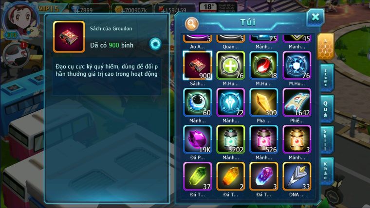 MÃ : #TTS1805 - SV1491 - TOP8 TÍCH LIÊN - 900 SAHCS- V15 - CẶP ZEVIL BÁ CHỦ LC SUPER KHỦNG- HÔH CH  DYNAMAX  3 TEAM NGỌT SỚT