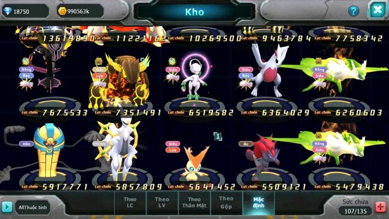 MÃ : #tTS1828 - SV1267- TOP 5 ( LỖI BXHLC) V16 - HOOH CH DYNAAMX  CẶP ZYGARDE BÁ CHỦ UNVOA BW QUÁ ĐỈNH