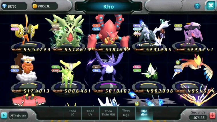 MÃ : #tTS1828 - SV1267- TOP 5 ( LỖI BXHLC) V16 - HOOH CH DYNAAMX  CẶP ZYGARDE BÁ CHỦ UNVOA BW QUÁ ĐỈNH