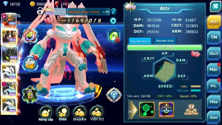 MÃ : #tTS1828 - SV1267- TOP 5 ( LỖI BXHLC) V16 - HOOH CH DYNAAMX  CẶP ZYGARDE BÁ CHỦ UNVOA BW QUÁ ĐỈNH