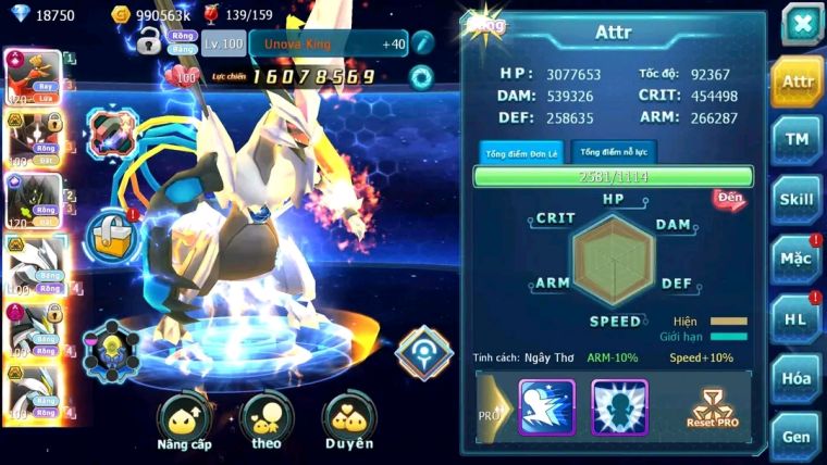 MÃ : #tTS1828 - SV1267- TOP 5 ( LỖI BXHLC) V16 - HOOH CH DYNAAMX  CẶP ZYGARDE BÁ CHỦ UNVOA BW QUÁ ĐỈNH