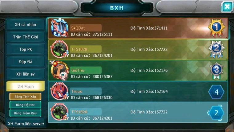 MÃ : #tTS1828 - SV1267- TOP 5 ( LỖI BXHLC) V16 - HOOH CH DYNAAMX  CẶP ZYGARDE BÁ CHỦ UNVOA BW QUÁ ĐỈNH