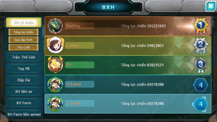 MÃ: #TTS1840 - SV1498 - TOP4 - Top 4-6 CHAM ALL HOOH CH DYNAMAX CS KHỦNG YVETAL ECHO KORAIDON BC FULL ĐC DRAK HH BC QUÁ NGON AE