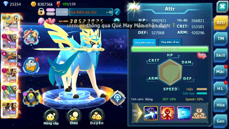 MÃ : #TTS1848 - SV 1386 - TOP2 - CẶP CHÓ ETERNATUS DYNAMAX - HOOH CH  CẶP ZEVIL BC QUÁ NGON