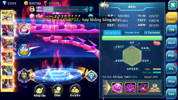 MÃ : #TTS1848 - SV 1386 - TOP2 - CẶP CHÓ ETERNATUS DYNAMAX - HOOH CH  CẶP ZEVIL BC QUÁ NGON