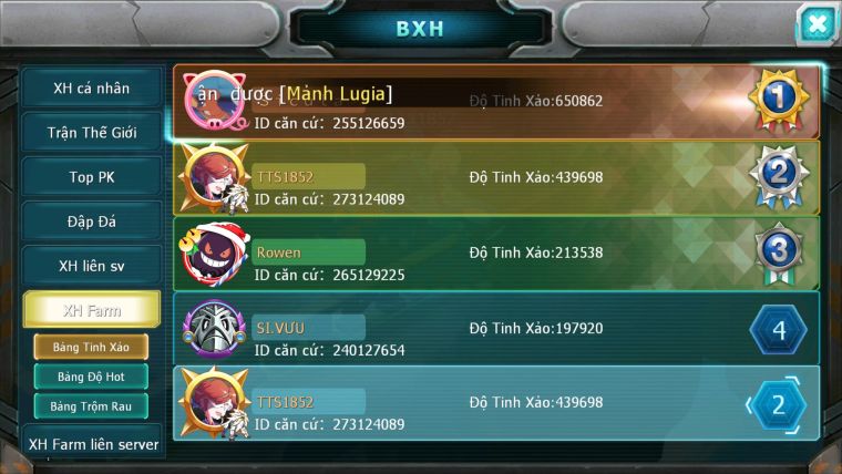 MÃ : #TTS1852- SV 273 - TOP22 FARM LSV- NỀN RẤT CAO CHO AE BIẾT CHƠI KHỎI NẠP !! DÀN PET NHƯ ẢNH CỰC CHẤT