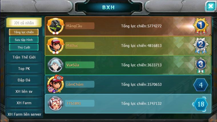 MÃ:  #TTS1891 - SV1689 - TOP14 -  140 TEAM BÁ NHẤT SVM
