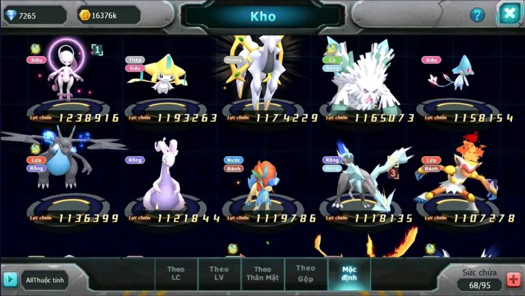 MÃ : #TTS1896- SV 1581 - TOP15 -  V7 - HOOH QVLD BC  UNVOA THẦN GIÓ LUGIA BC QUÁ NGON  GẦN ĐỦ OOH BC