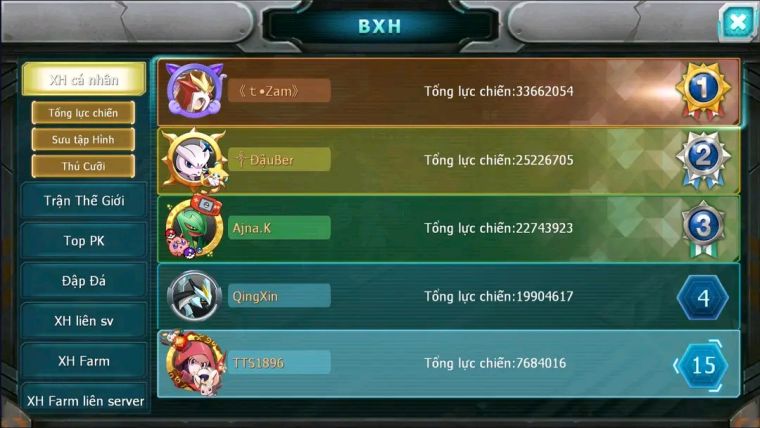 MÃ : #TTS1896- SV 1581 - TOP15 -  V7 - HOOH QVLD BC  UNVOA THẦN GIÓ LUGIA BC QUÁ NGON  GẦN ĐỦ OOH BC