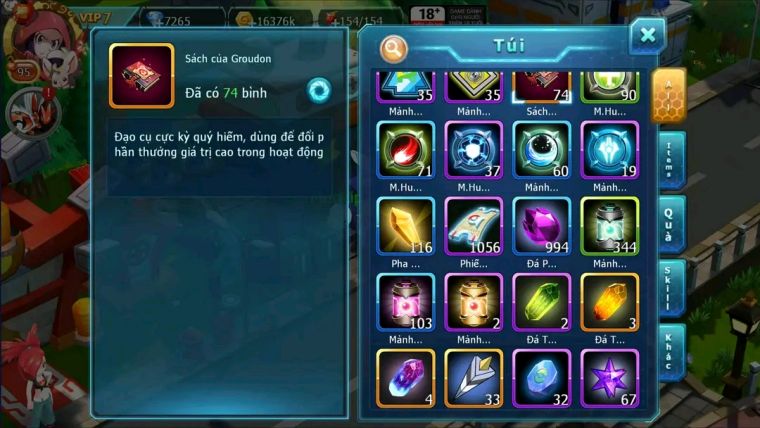 MÃ : #TTS1896- SV 1581 - TOP15 -  V7 - HOOH QVLD BC  UNVOA THẦN GIÓ LUGIA BC QUÁ NGON  GẦN ĐỦ OOH BC