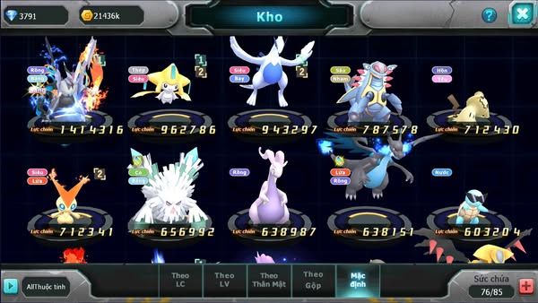 MÃ : #TTS1903 - SV 1639  - TOP22 V5 UNVOA JIRRACHI LUGIA  ĐUA TOP NÉT