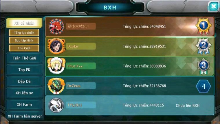 MÃ : #TTS1911- SV1579 - V4- UNVOA  HOOH QVLD GROUDON YVETAL QUÁ NGON