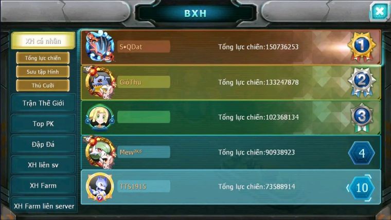 MÃ : #TTS1915 - SV 1275 - TOP8 - V15- HOOH CH DYNAMAX YVETAL CH VUA KHIÊN BC BUILD QUÁ HAY