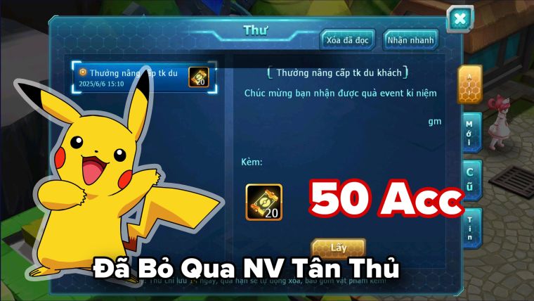 50 Acc Sẵn 20 Vé X10
