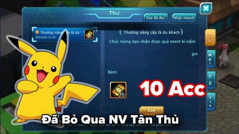 10 Acc Sẵn 20 Vé X10
