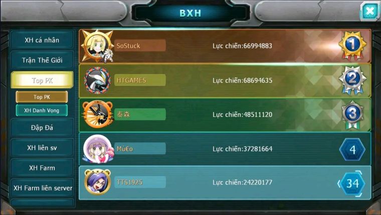 MÃ : #TTS1925 - SV 1530 - TOP34 MEW GIÁP BC CẶP LATI BC UNVOA TCN LV3 CỰC CHẤT 100K SP