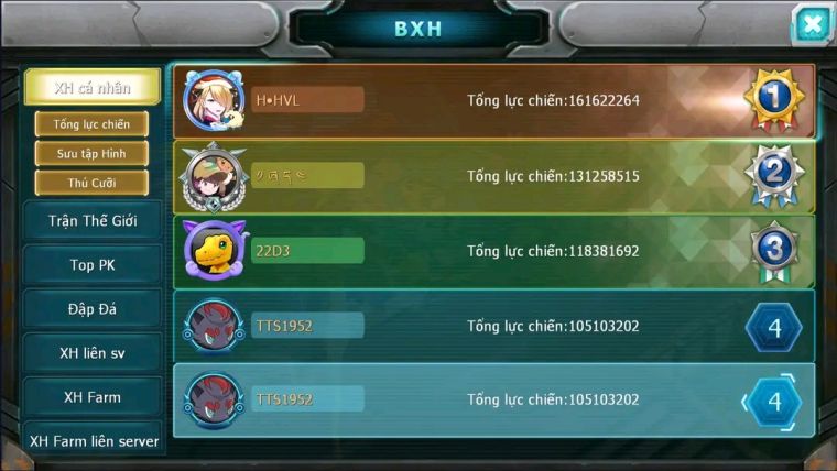 MÃ : #TTS1952 - SV 1253- TOP4 ALL - PALKIA - YVETAL - HOOH FULL ECHO - UNVOA BC WB DYNAMAX QUÁ NGON CHO AE ĐAM MÊ