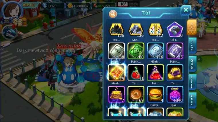MÃ : #TTS1947 - SV244- TOP 22 - V12 580 SÁCH - HOOH PALKIA ECHO DYNAMAX DIANCIE DYNAMX CẶP CÁ BC 3 TEAM NGON