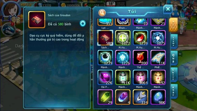 MÃ : #TTS1947 - SV244- TOP 22 - V12 580 SÁCH - HOOH PALKIA ECHO DYNAMAX DIANCIE DYNAMX CẶP CÁ BC 3 TEAM NGON