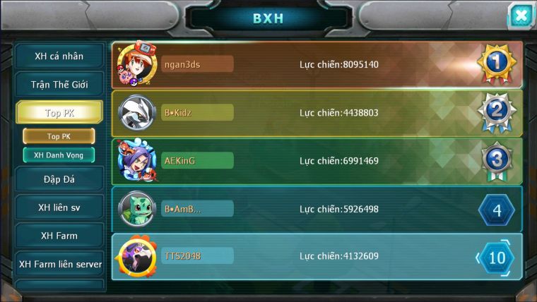 MÃ : #TTS2048 - SV1678 - TOP10- V7 UNVOA HOOH DRAK HOOH GROUDON ĐUA TOP NETYS