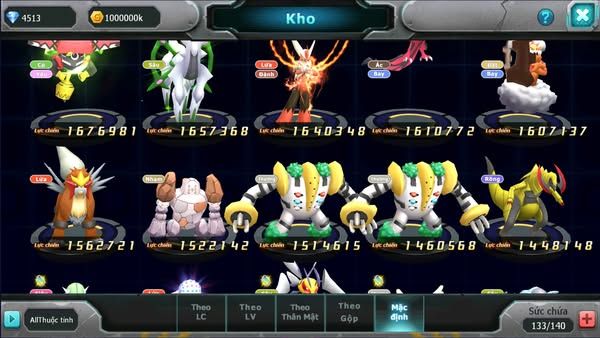 MÃ : #TTS2045 - SV1473 - V11 TEAM YÊU BC  LUGIA BC  PALKIA BC  QVLD BC QUÁ NGON