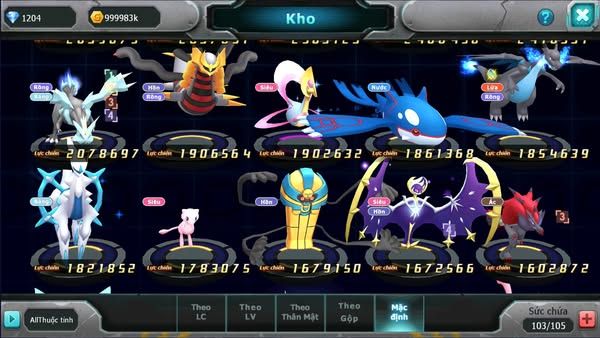 MÃ : #TTS2042 - SV 1420 -V6 - UNVOA  CẶP LATI BC HOOH LUGIA  GROUDON MEW GÁP