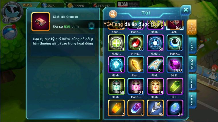 MÃ : #TTS2051 - SV1645 - V6 - 650 SÁCH - 3K1 MT ZEVILQVLD BÁ CHỦ  GROUDON HOOH VỀ LÊN BC NÉT LUÔN