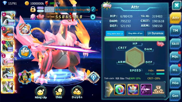 MÃ : #TTS2060 - SV276 - TOP2-4 - WHITE HOOH DIANCIE CỘNG HƯỞNG DYNAMAX RAY DYNAMAX  3 TEAM CỰC NGON CHO AE BUILD MAX CHUẨN CS CAO