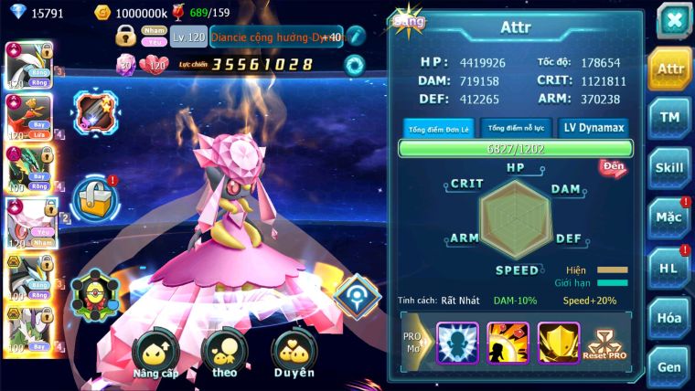 MÃ : #TTS2060 - SV276 - TOP2-4 - WHITE HOOH DIANCIE CỘNG HƯỞNG DYNAMAX RAY DYNAMAX  3 TEAM CỰC NGON CHO AE BUILD MAX CHUẨN CS CAO