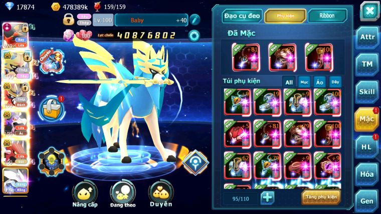 MÃ : #TTS2077 - SV 1070 - TOP2-3 CHAM - TOP1PK SV - HOOH CH DYNAAMX LC KHỦNG VUA KIẾM LC KHUNGR TEAM ĐÁNH CỰC CHẤT CHỈ SỐ CAO
