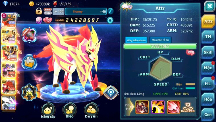 MÃ : #TTS2077 - SV 1070 - TOP2-3 CHAM - TOP1PK SV - HOOH CH DYNAAMX LC KHỦNG VUA KIẾM LC KHUNGR TEAM ĐÁNH CỰC CHẤT CHỈ SỐ CAO