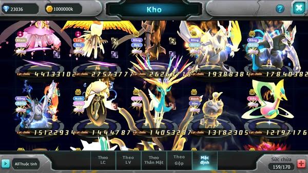 MÃ : #2096 - S11 - TOP 15V11- DIANCIE CH DYNAMAX  HOOH DYNAMAX RAY BC  UNVOA WB BC  NHIỀU PET BÁ CỰC NGON