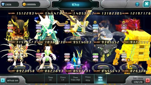 MÃ : #2096 - S11 - TOP 15V11- DIANCIE CH DYNAMAX  HOOH DYNAMAX RAY BC  UNVOA WB BC  NHIỀU PET BÁ CỰC NGON