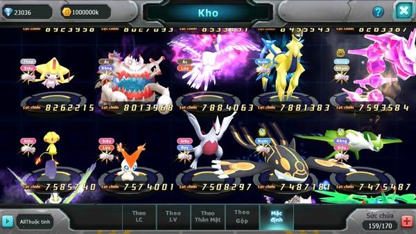 MÃ : #2096 - S11 - TOP 15V11- DIANCIE CH DYNAMAX  HOOH DYNAMAX RAY BC  UNVOA WB BC  NHIỀU PET BÁ CỰC NGON