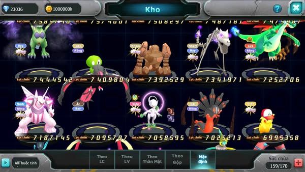 MÃ : #2096 - S11 - TOP 15V11- DIANCIE CH DYNAMAX  HOOH DYNAMAX RAY BC  UNVOA WB BC  NHIỀU PET BÁ CỰC NGON