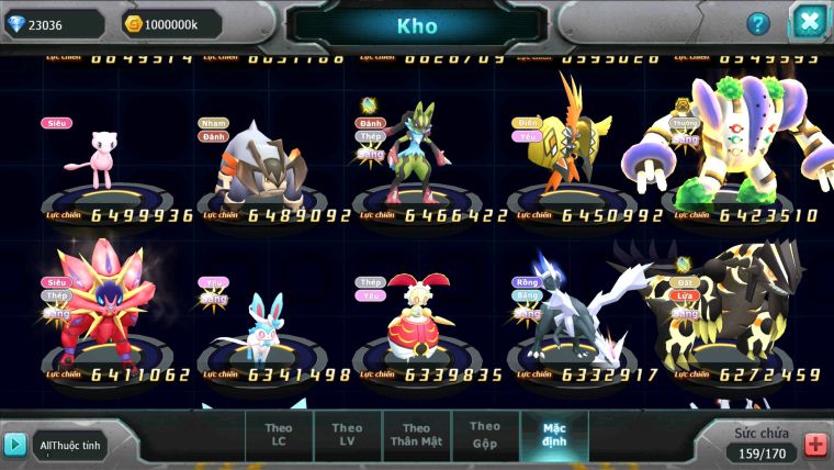 MÃ : #2096 - S11 - TOP 15V11- DIANCIE CH DYNAMAX  HOOH DYNAMAX RAY BC  UNVOA WB BC  NHIỀU PET BÁ CỰC NGON