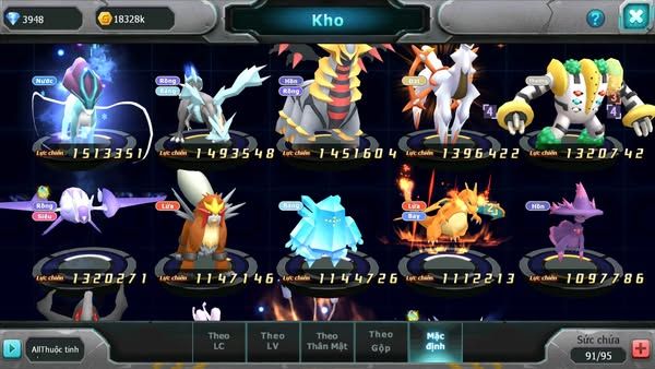 MÃ : #TTS2164 -SV1609 - V8 - UNOVA DRAK HOOH YVETAL PR DIALGA  ZORROA QVLD LATI