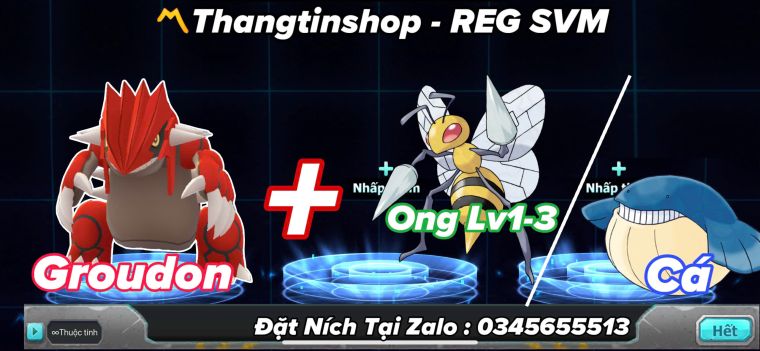 GROUDON KẸP CÁ/ONG