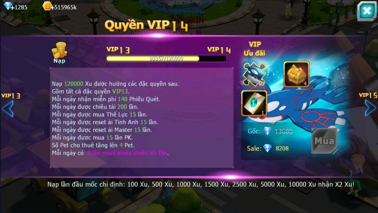 MÃ : #tTS2189 - SV 1175 - TOP49 - V13- HOOH CỘNG HƯỞNG DYNAMAX FULL TRỤ- CÓ SÉT SS- WB BC UNVOA MEW GIÁP BC  BTAA BC