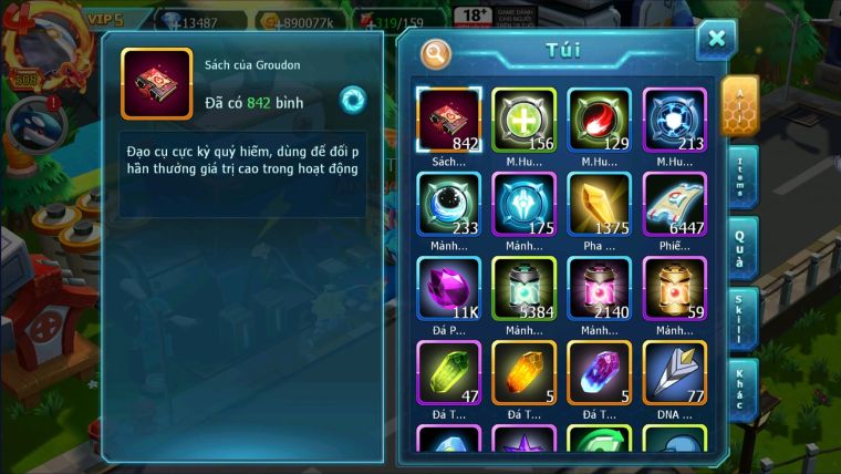 MÃ : #TTS2199 - SV706 - TOP25 - V5 - 800 SÁCH - HOOH DYNAMAX  CẶP CÁ BC  TEAM HỒN BC CÓ BOSS ĐỘC