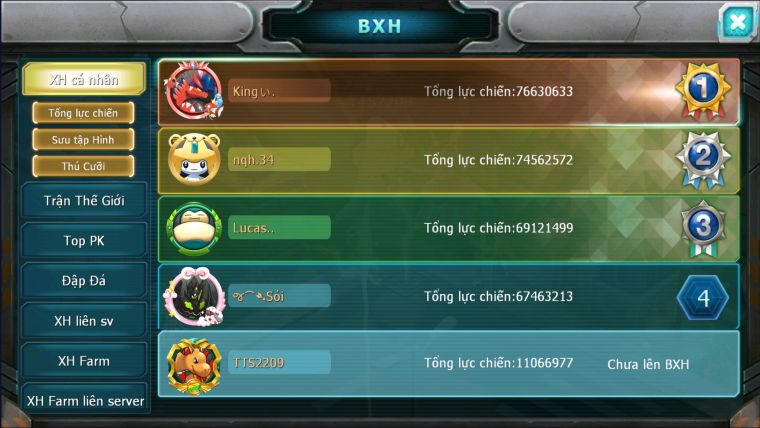 MÃ : #TTS2209 - SV1528 - TEAM NHAM BÁ CHỦ  LUGIA LATI