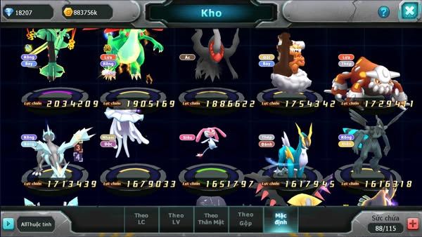 MÃ : #TTS2230 - SV 1570 - TOP31 - V12 - HOOH DYNAMAX  PALKIA BC YVETAL BC THẦN GIÓ BC  KYOGRE BC CẶP LATI BC  QUÁ NGON