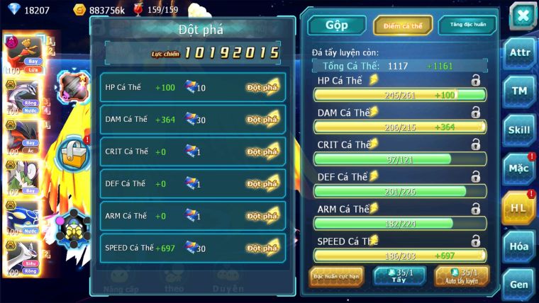 MÃ : #TTS2230 - SV 1570 - TOP31 - V12 - HOOH DYNAMAX  PALKIA BC YVETAL BC THẦN GIÓ BC  KYOGRE BC CẶP LATI BC  QUÁ NGON