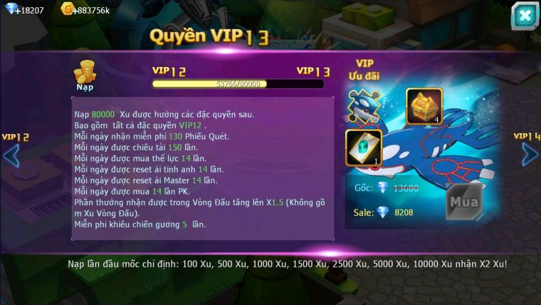 MÃ : #TTS2230 - SV 1570 - TOP31 - V12 - HOOH DYNAMAX  PALKIA BC YVETAL BC THẦN GIÓ BC  KYOGRE BC CẶP LATI BC  QUÁ NGON