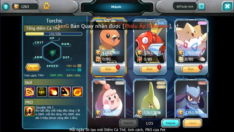 MÃ : #TTS2234 - SV1237 -TOP22 V14 HOOH CH DYNAMAX DIANCIE DYNAMAX  QVLD BC THẦN GIÓ NHIỀU PET BÁ CHỦ