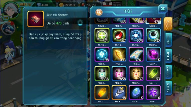 MÃ : #TTS2234 - SV1237 -TOP22 V14 HOOH CH DYNAMAX DIANCIE DYNAMAX  QVLD BC THẦN GIÓ NHIỀU PET BÁ CHỦ