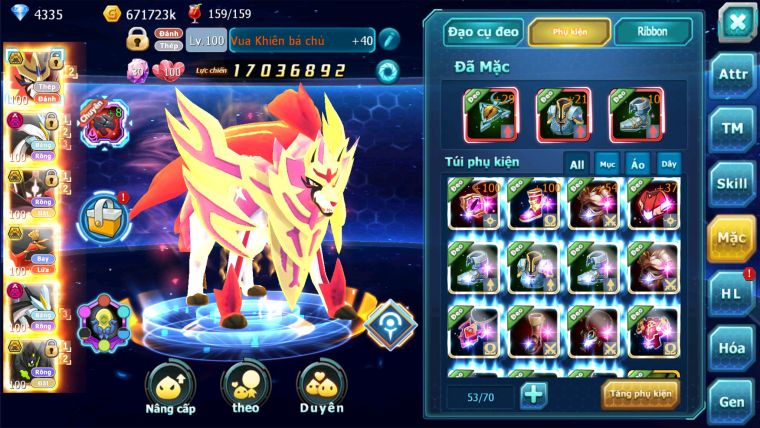MÃ : #TTS2244 - SV 1305 - V15 - TOP36 - VUA KHIÊN BÁ CHỦ CẶP ZEVIL BÁ CHỦ WB DYNAMAX PET XỊN SÒ